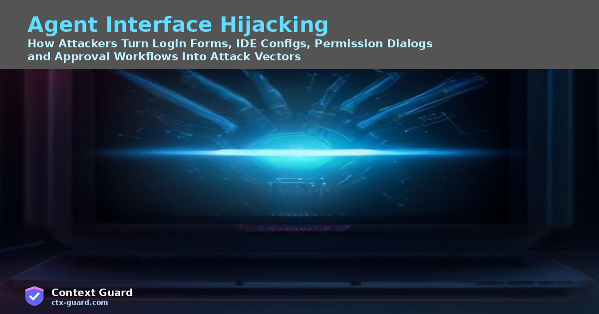 Agent Interface Hijacking: How Attackers Turn Login Forms, IDE Configs, Permission Dialogs, and Approval Workflows Into Attack Vectors