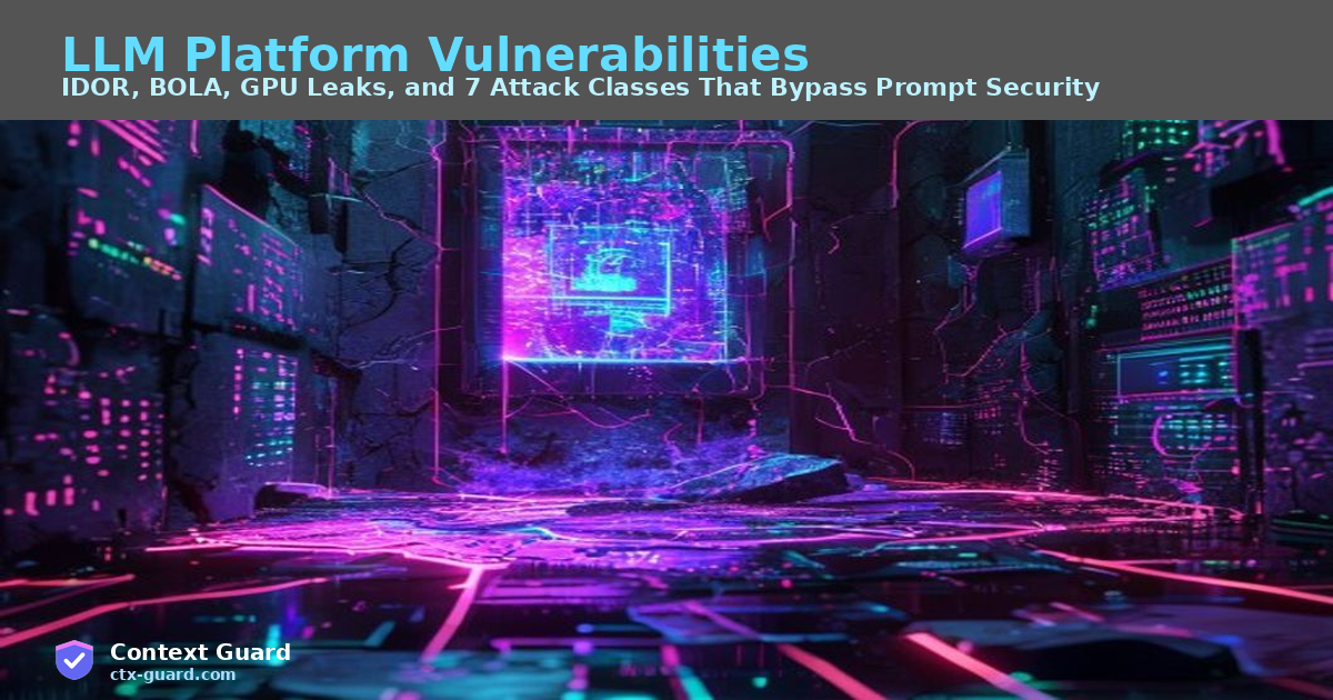 LLM Platform Vulnerabilities: IDOR, BOLA, GPU Leaks, and the Seven Attack Classes That Bypass Prompt Security